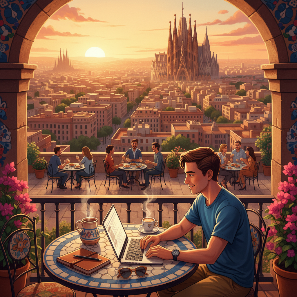 Digital nomad scene in Spain