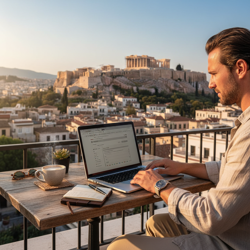 Digital nomad scene in Greece