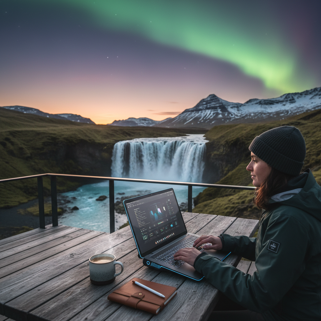 Digital nomad scene in Iceland